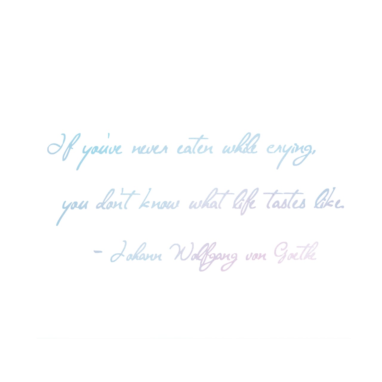 ウォールステッカー ゲーテ 名言 空ピンク 光沢 If you've never eaten while crying you don't know what life tastes like 英字 北欧 スプレーアート