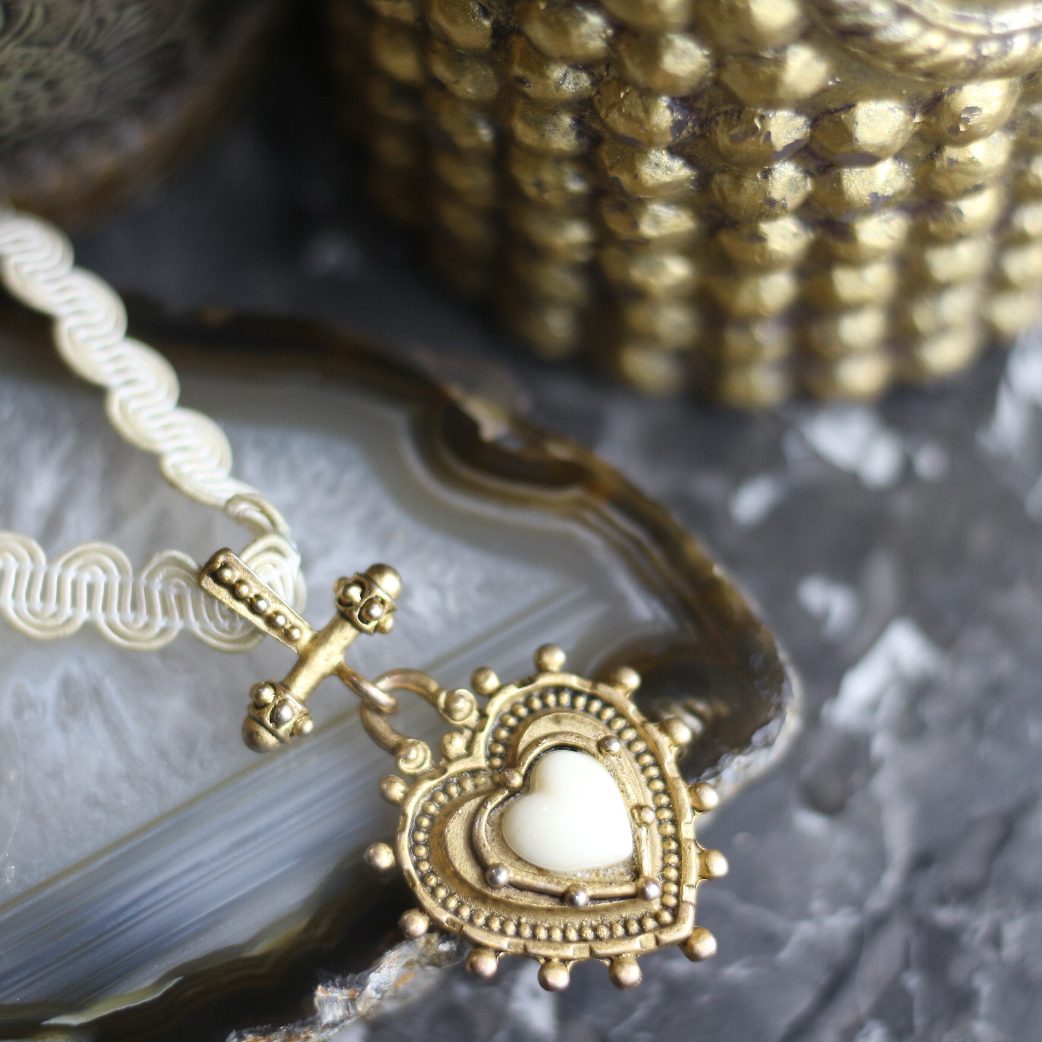 vintage heart design necklace チョーカー USA VINTAGE HEART DESIGN CHORKER/アメリカ古着ハートデザイン