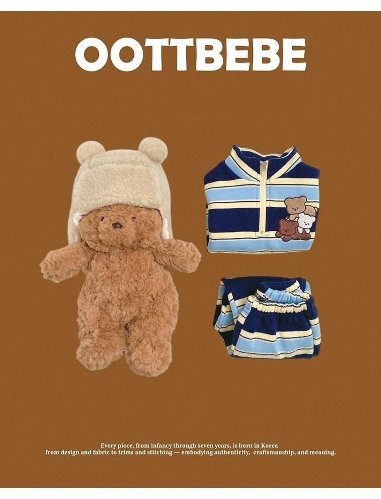 韓国子供服 / 26winter / oottbebe / くまのお友達上下セット / ベビー&キッズ / 冬服 *XS~XL*