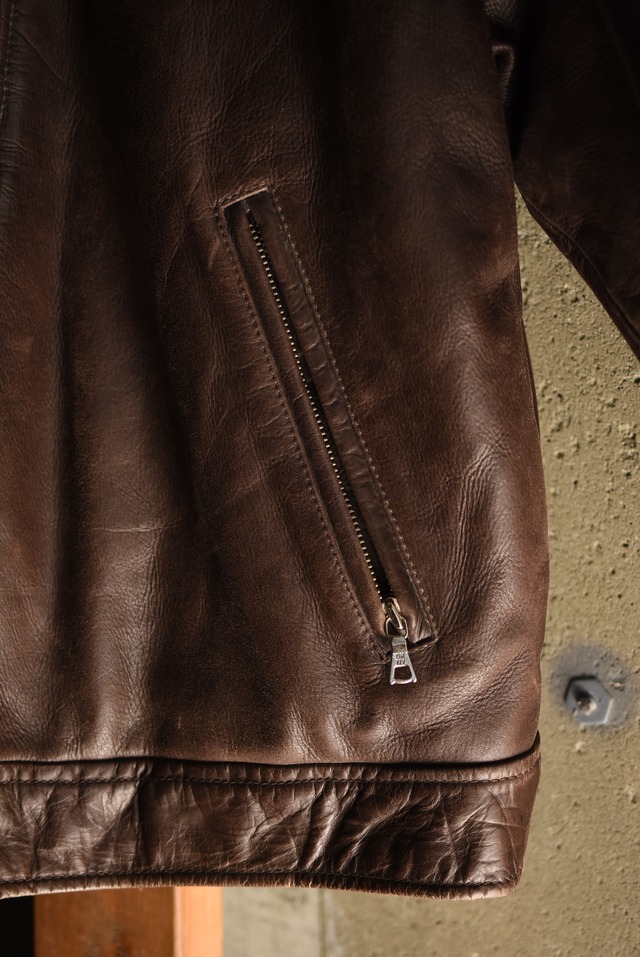 00-90's "DKNY" horsehide leather jacket