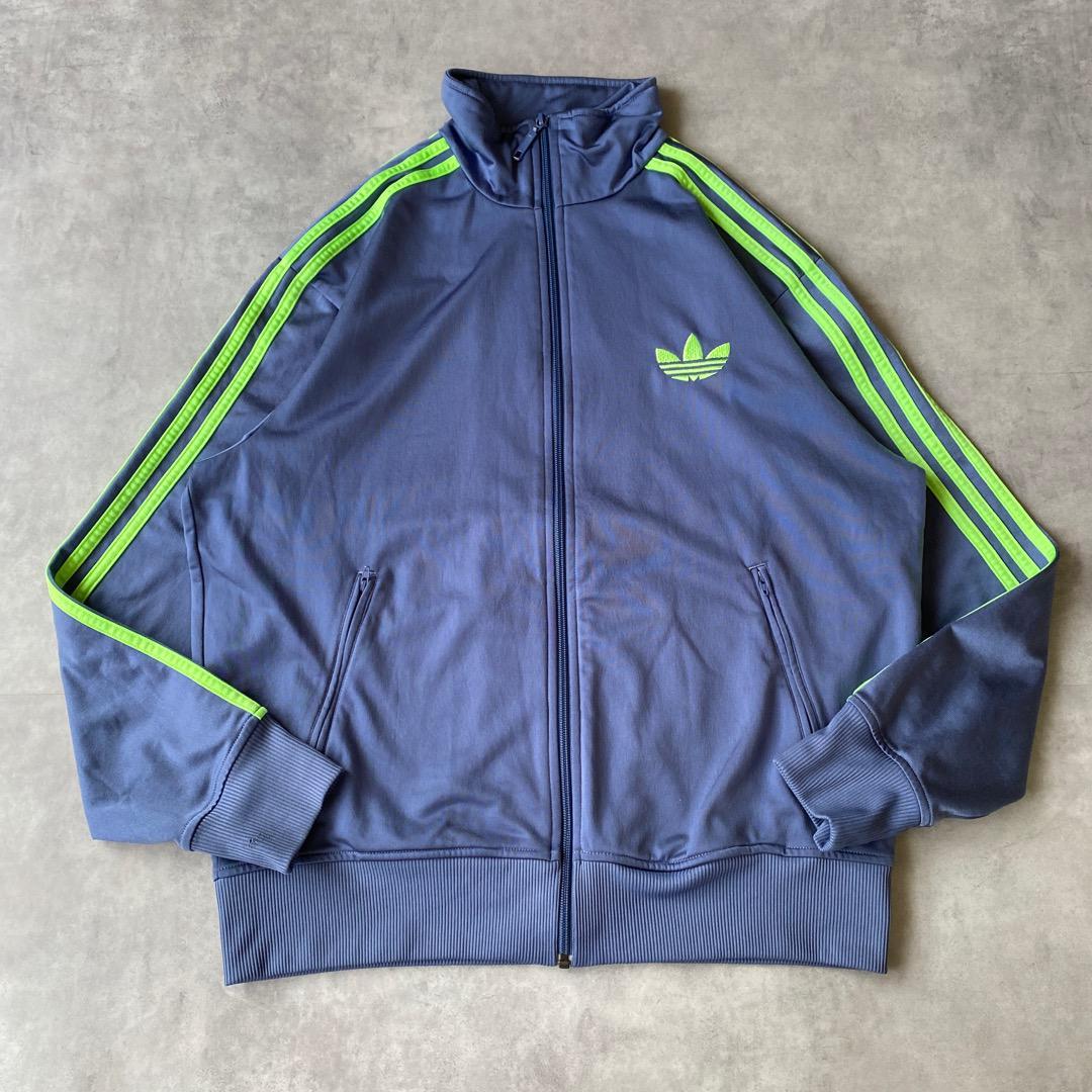 アディダス トラックジャケット ファイヤーバード 古着 M 青 緑 14496