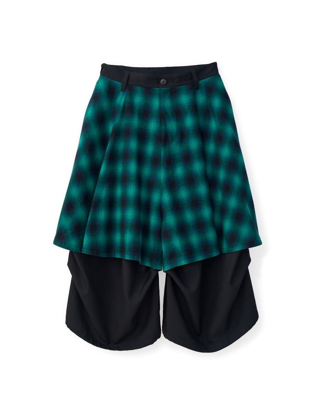 beauty beast【8Q Layered Super Wide Sarouel(Checker Edition) -BLACK×GREEN-】