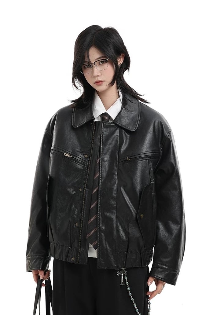 オーバーサイズ レザージャケット / Oversized Leather Jacket