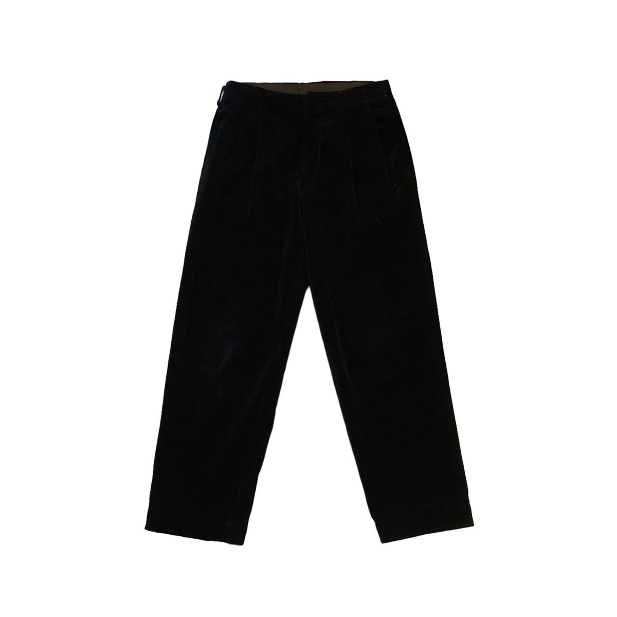 "W•A･D" Black cotton velour design 2tuck slacks pants Kissmet