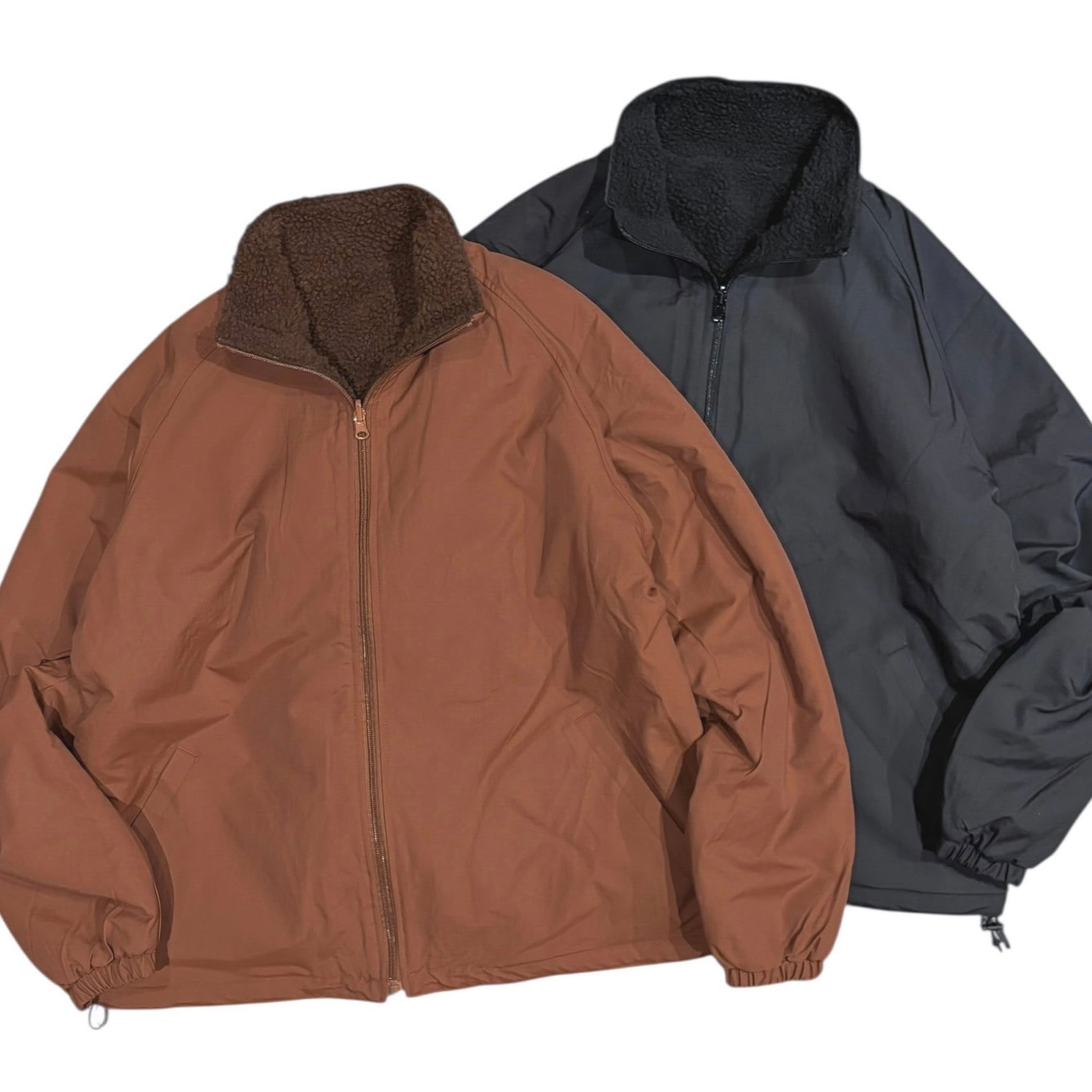 BEIMAR Reversible Boa Jacket - Brown Black / ビーマー ナイロン