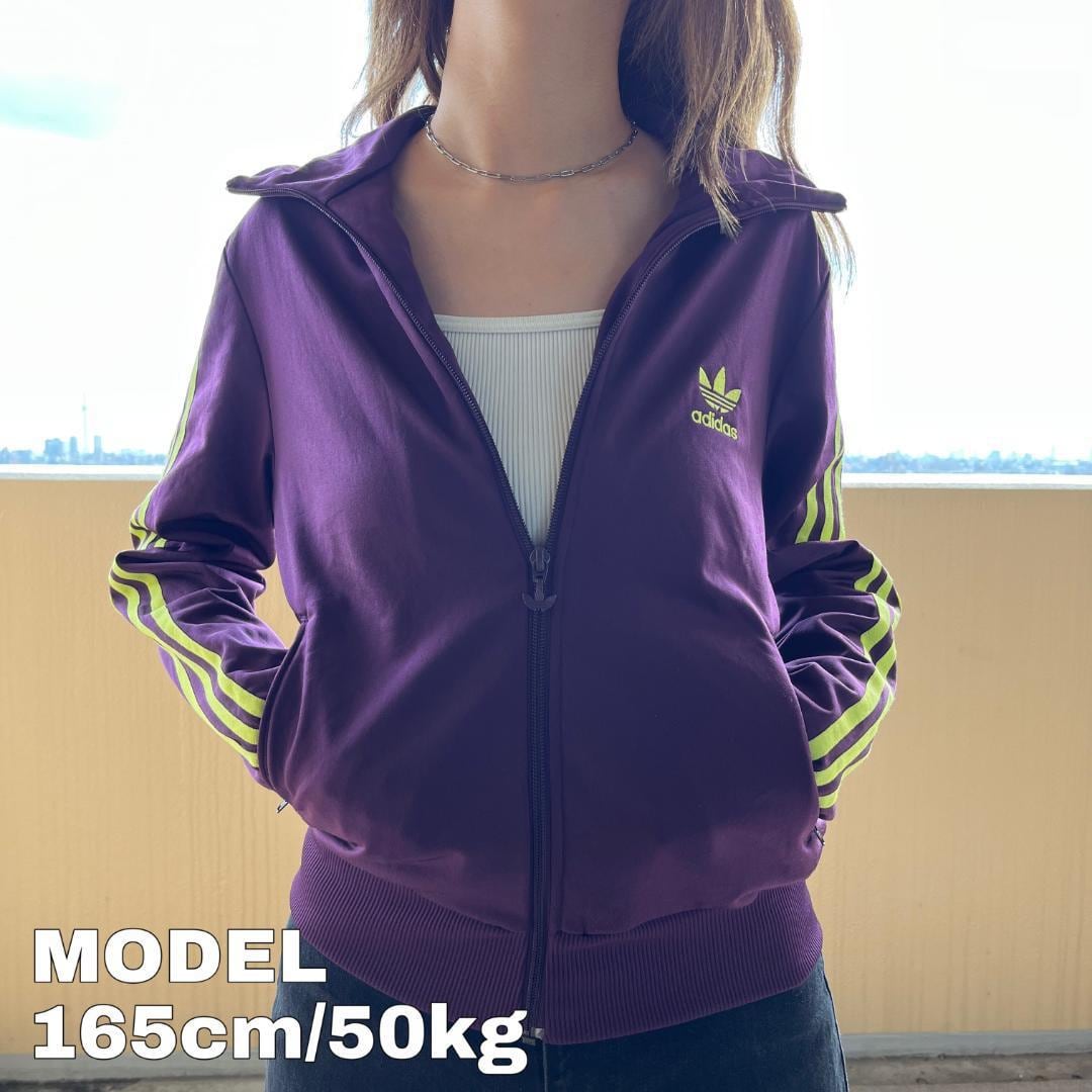 アディダス adidas トラックジャケット 紫パープルボルドー黄色 古着 M | fuufu powered by BASE