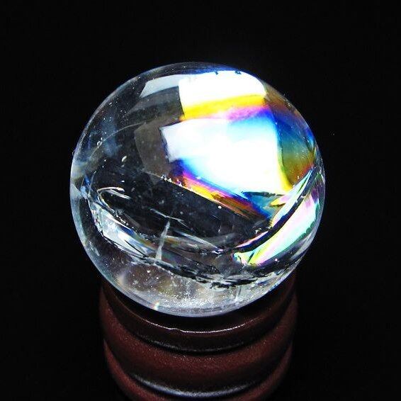 アイリスクォーツ 水晶玉 虹入り 27mm 水晶 丸玉 スフィア 置物 原石 一点物 141-8687