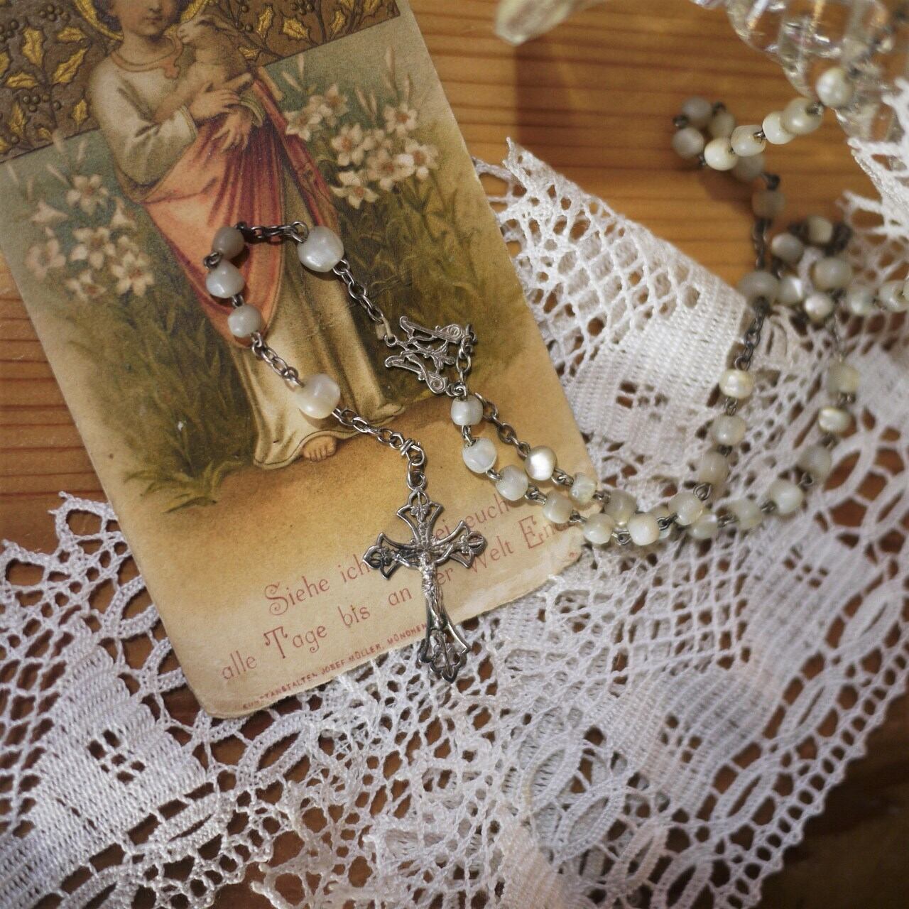 白いロザリオ マザー・オブ・パール フランス