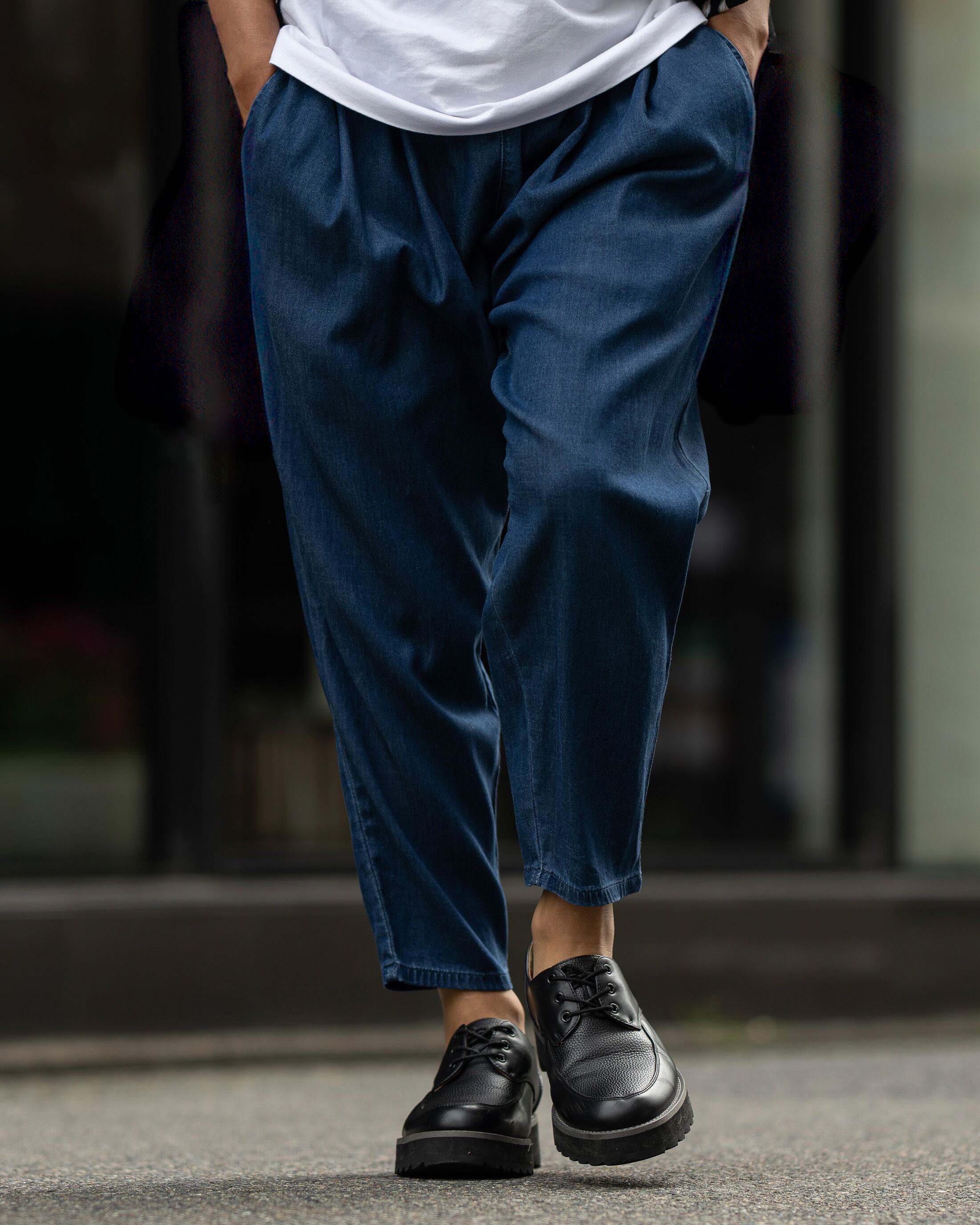 Chambray Balloon Silhouette Pants［2634amy-6］イージーパンツ