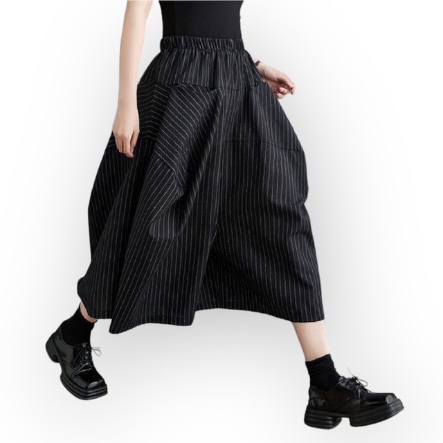 ボトムス パンツ スカーチョ ワイドパンツ ガウチョパンツ ミモレ丈 襟付き ワイド ガウチョ 切り替えデザイン ポケット ウエストゴム 伸縮性 薄手 大人可愛い きれいめ シンプル カジュアル 大人 上品 お洒落 大人女子 こなれ感 ラフ ガーリー ルーズ 個性的 クール モード系 主役級 抜け感 ストライプ 春 夏 秋 20代 30代 40代 ママ 学生 通学 デート お出かけ 女子会 休日 旅行 着回し 普段使い 重ね着 楽ちん 体系カバー 定番 トレンド 流行 インスタ映え L XL ゆったり