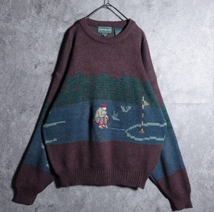 Embroidery design vintage knit