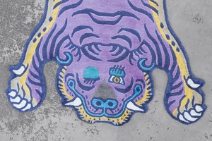Tibetan Tiger Rug 《Sサイズ•シルク・オリジナル1•パープル308》チベタンタイガーラグ