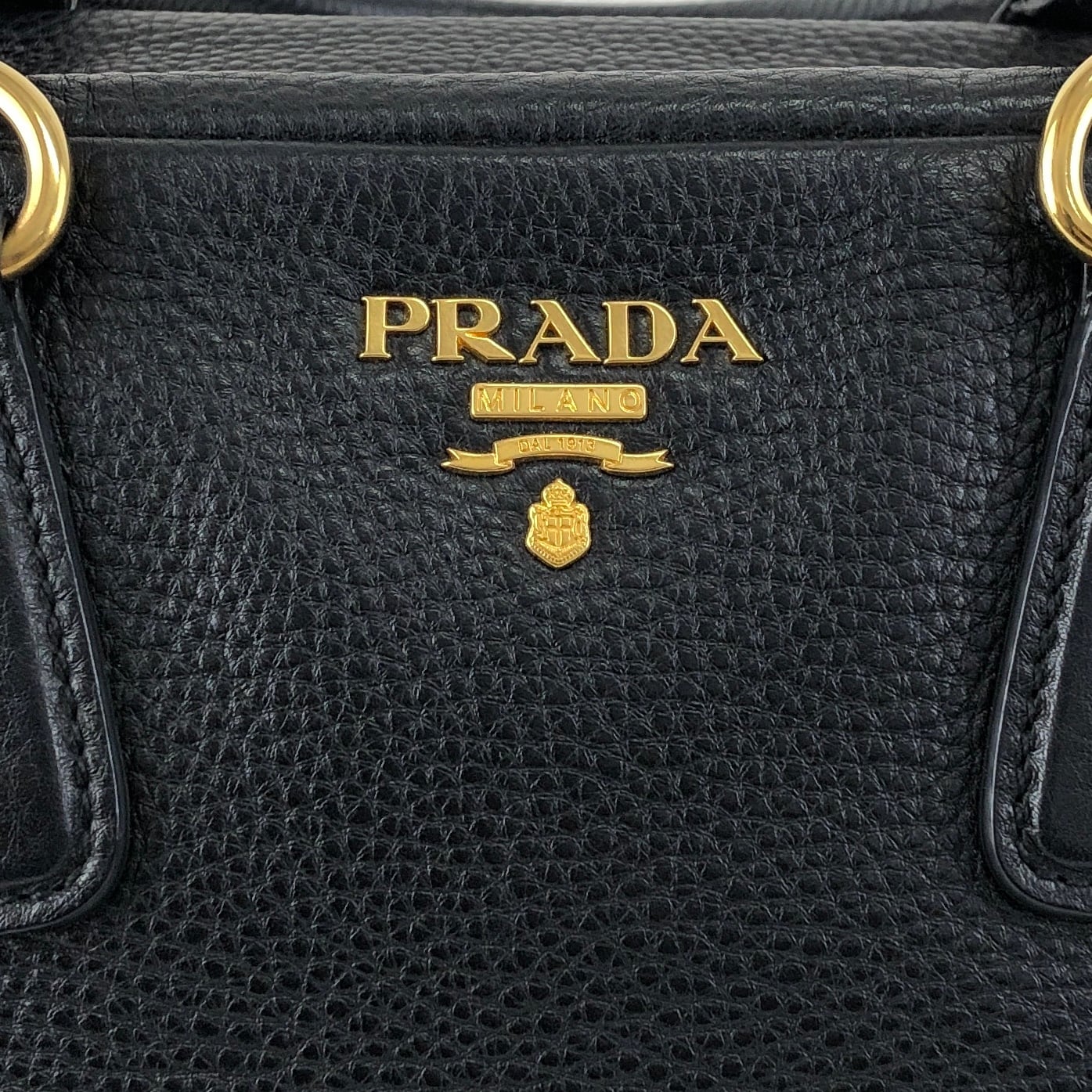 PRADA プラダ ハンドバッグ ブラック ロゴ レザー vintage
