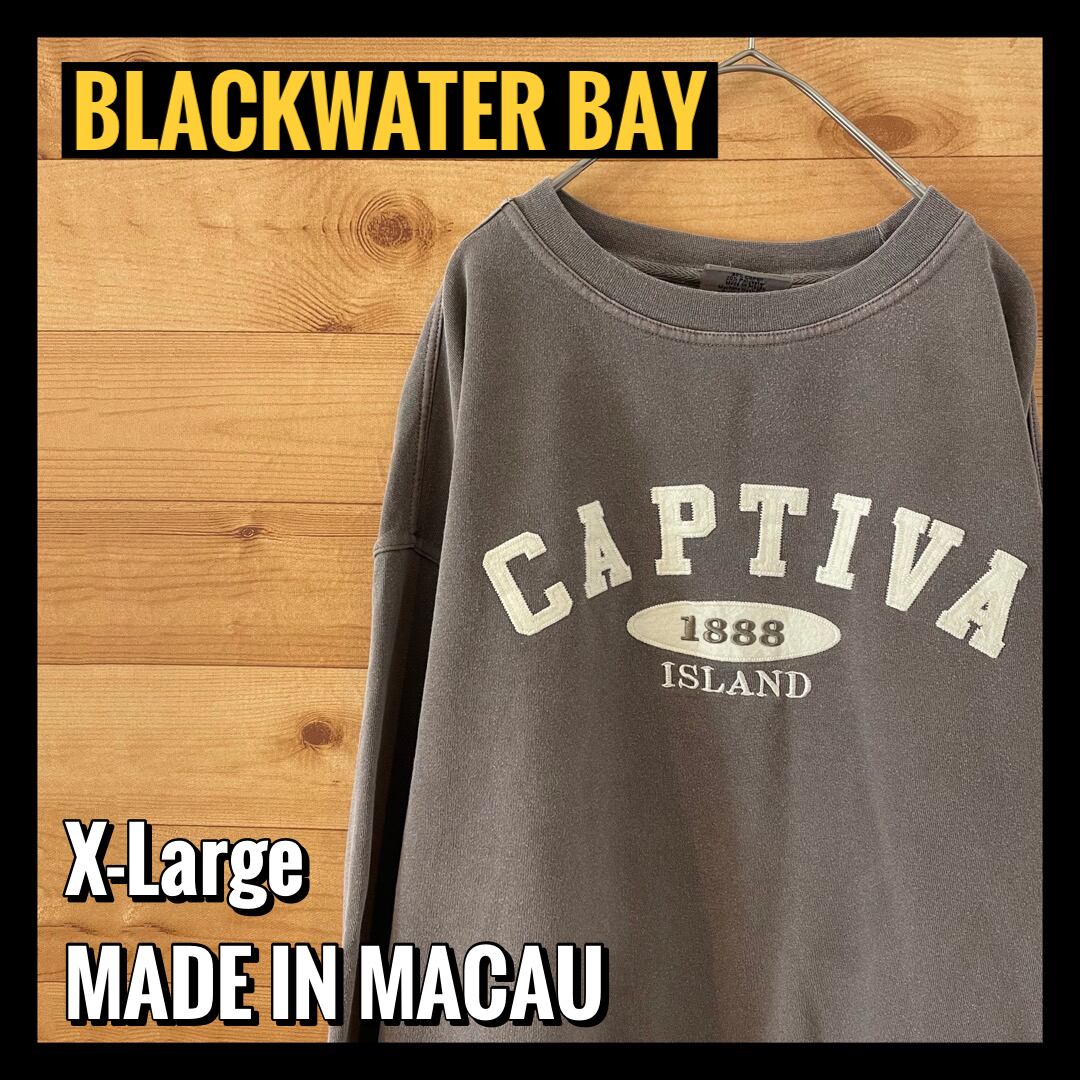 BLACKWATER BAY】刺繍ロゴ スウェット トレーナー ゆるだぼ オーバー