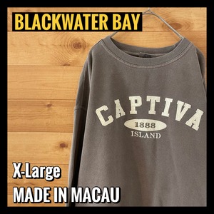 【BLACKWATER BAY】刺繍ロゴ スウェット トレーナー ゆるだぼ オーバーサイズ XL アメリカ古着