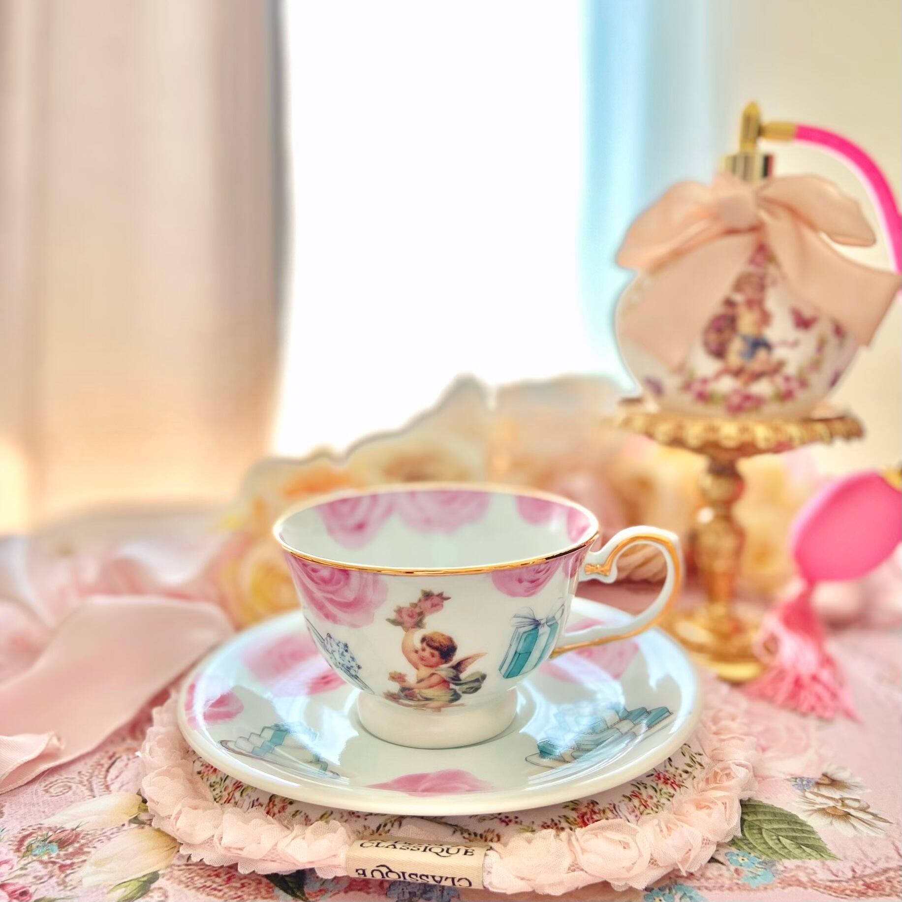 即納】幸せの天使とRoseのカップアンドソーサー | マリー