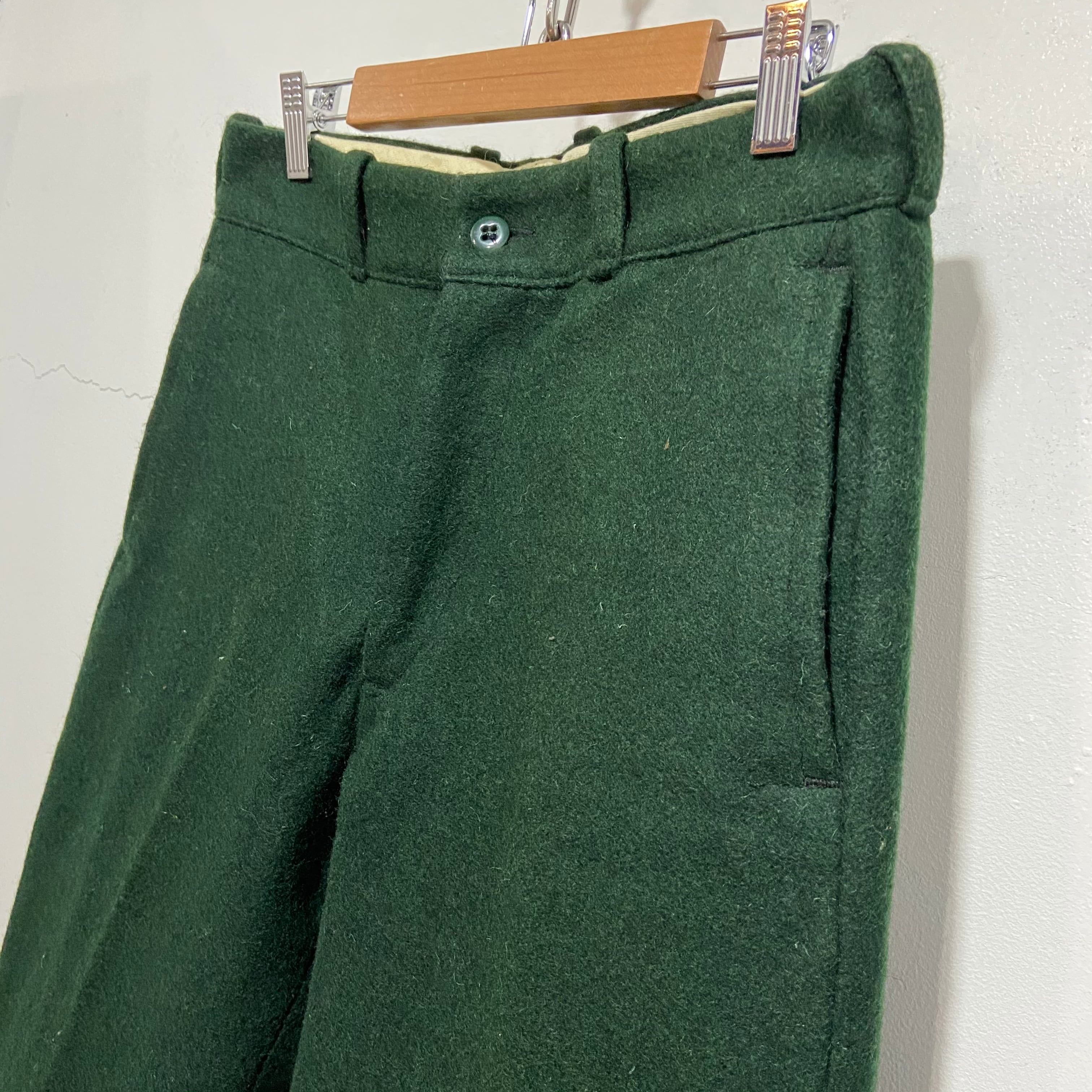 送料無料』Johnson woolen mills ウールパンツ USA製 70s 深緑 | 古着 