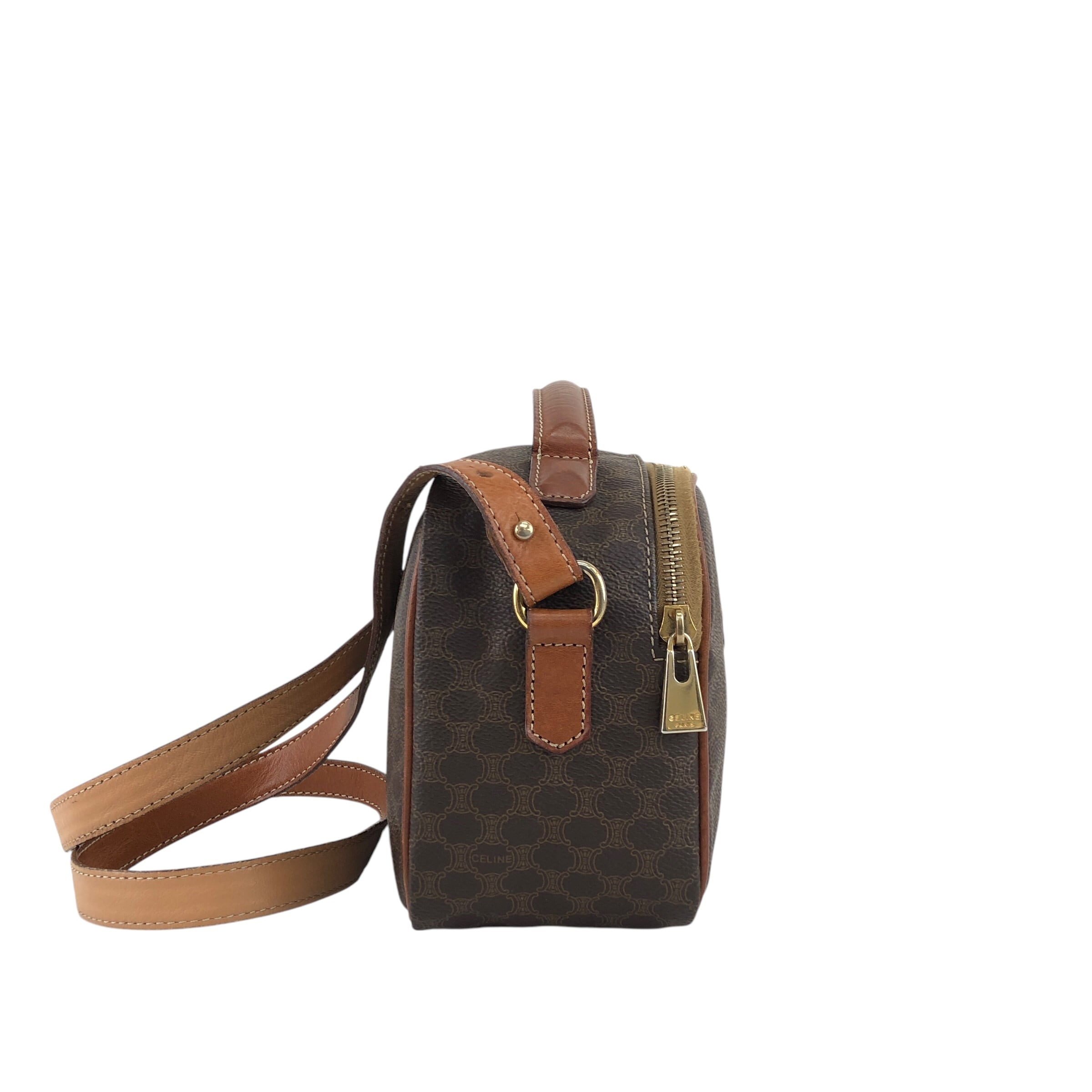 CELINE セリーヌ マカダム ショルダーバッグ PVC メッセンジャー CELINE セリーヌ マカダム PVC/レザー ショルダーバッグ