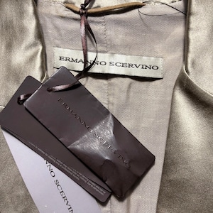 ERMANNO SCERVINO satin switching leather tailored jacket