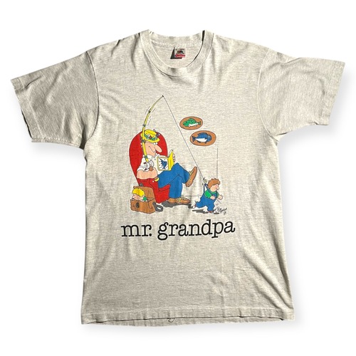 80s "fruit of the loom” Jim Benton Mr. Grandpa t-shirts/ "フルーツオブザルーム” ジム・ベントン ミスターグランパ 袖裾シングル Tシャツ