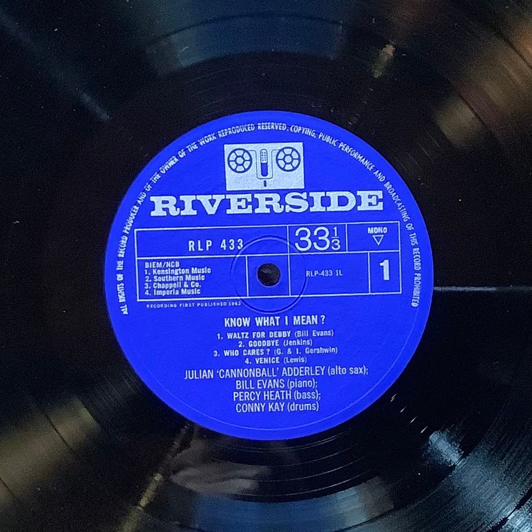 CANNONBALL ADDERLEY WITH BILL EVANS / KNOW WHAT I MEAN? | Plastic