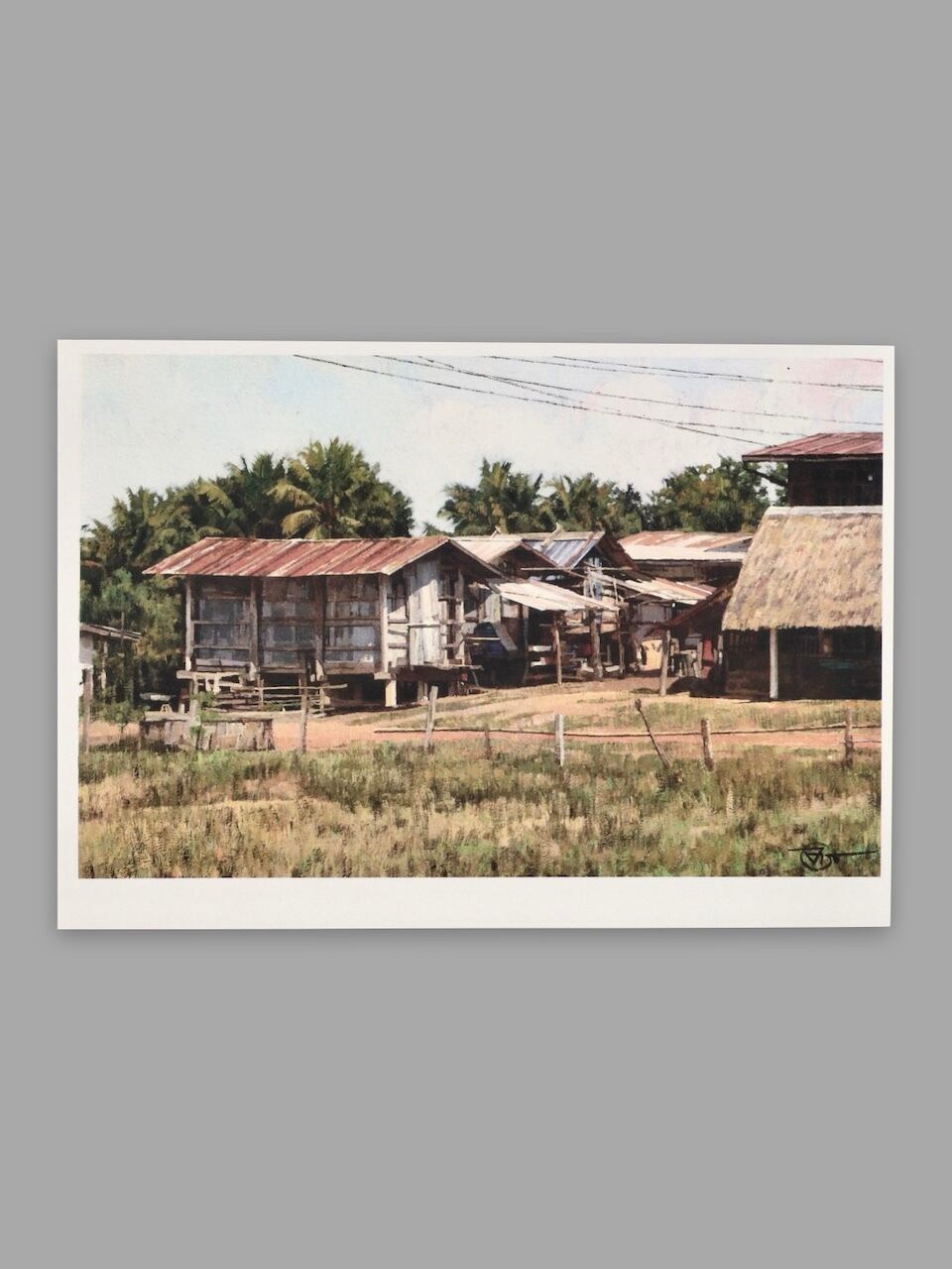 タイの風景 水彩画ポストカード|Thai Landscape Watercolor Postcard