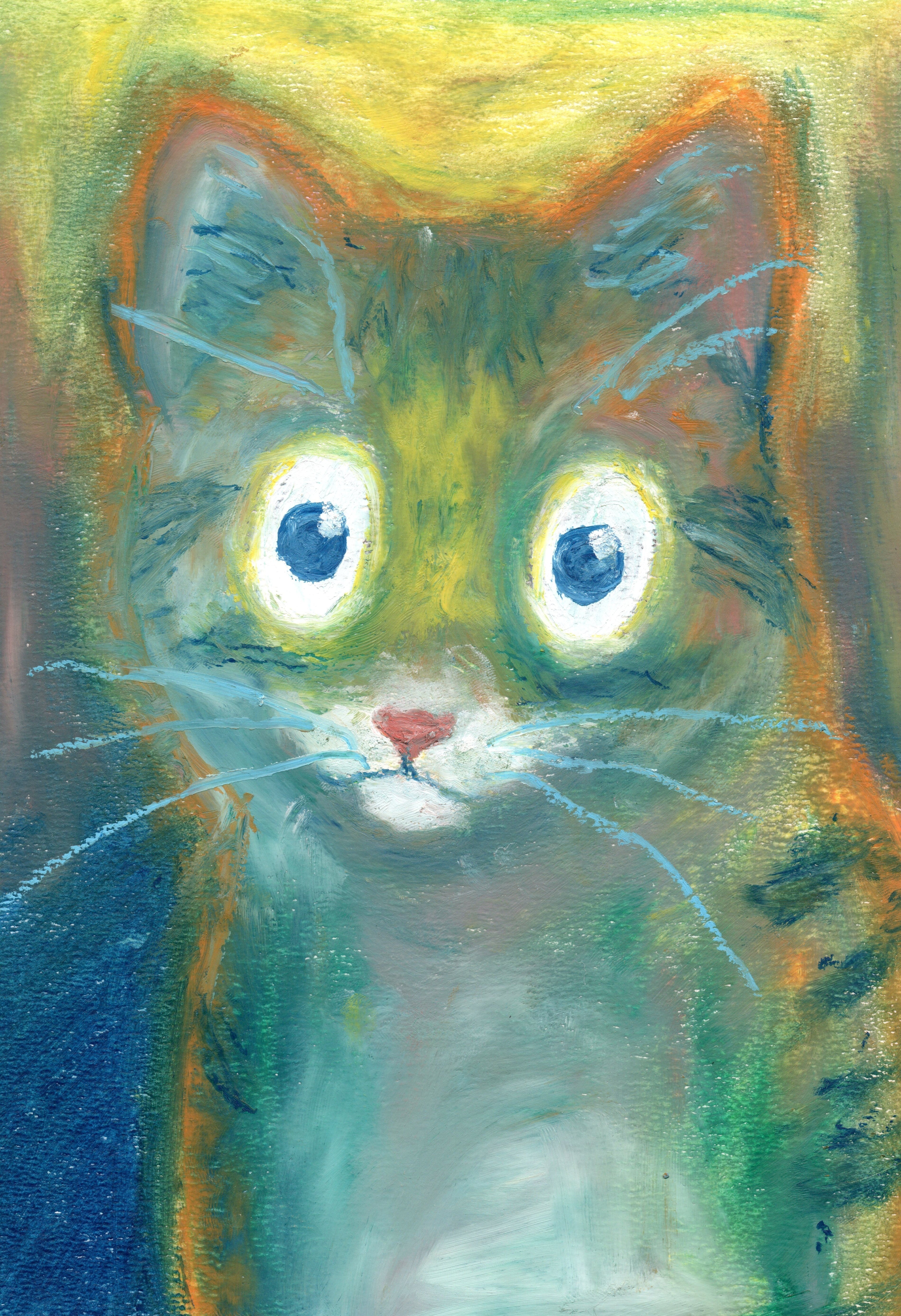 見開く猫 画用紙 | Nucokinoco