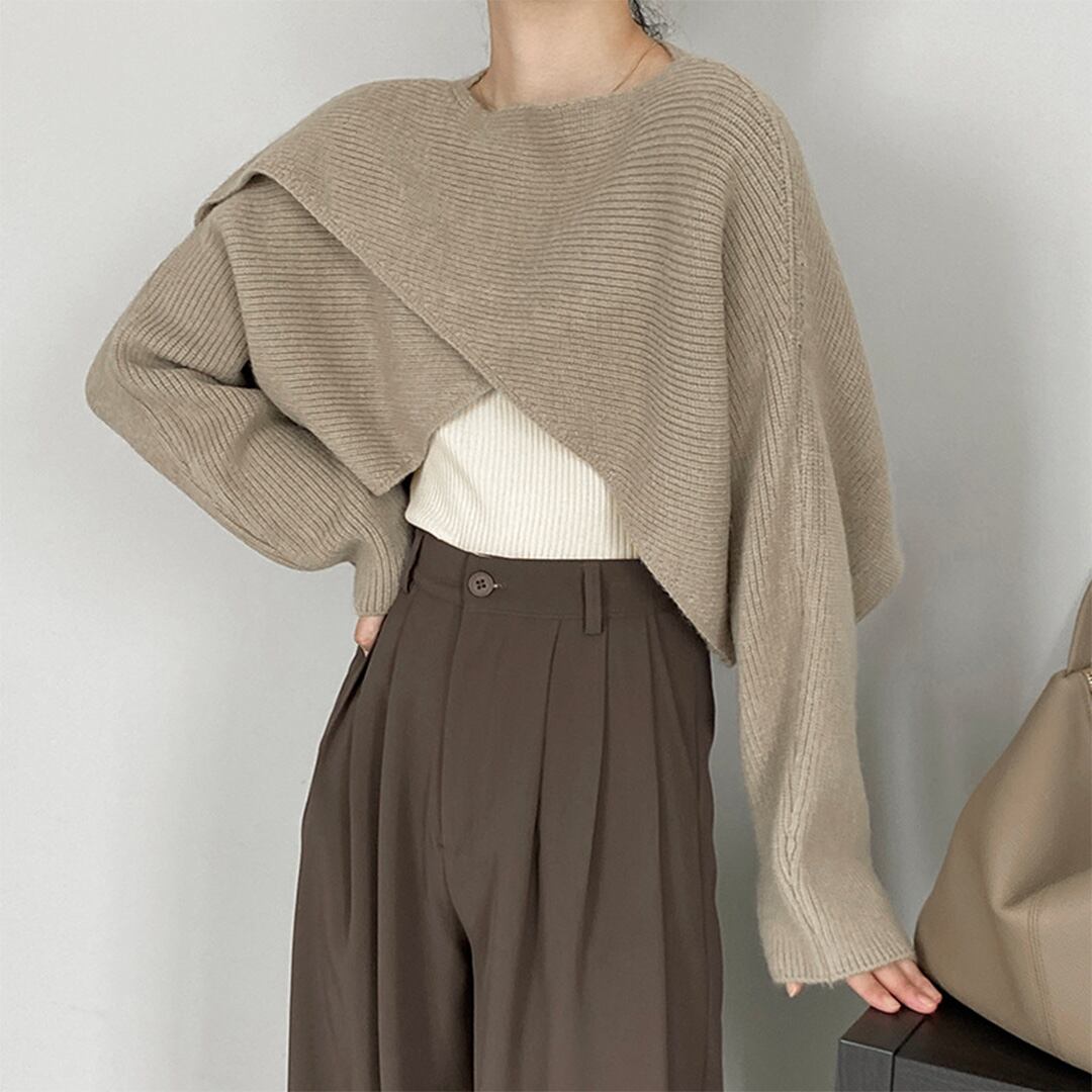 クロスレイヤーショートニットK0388