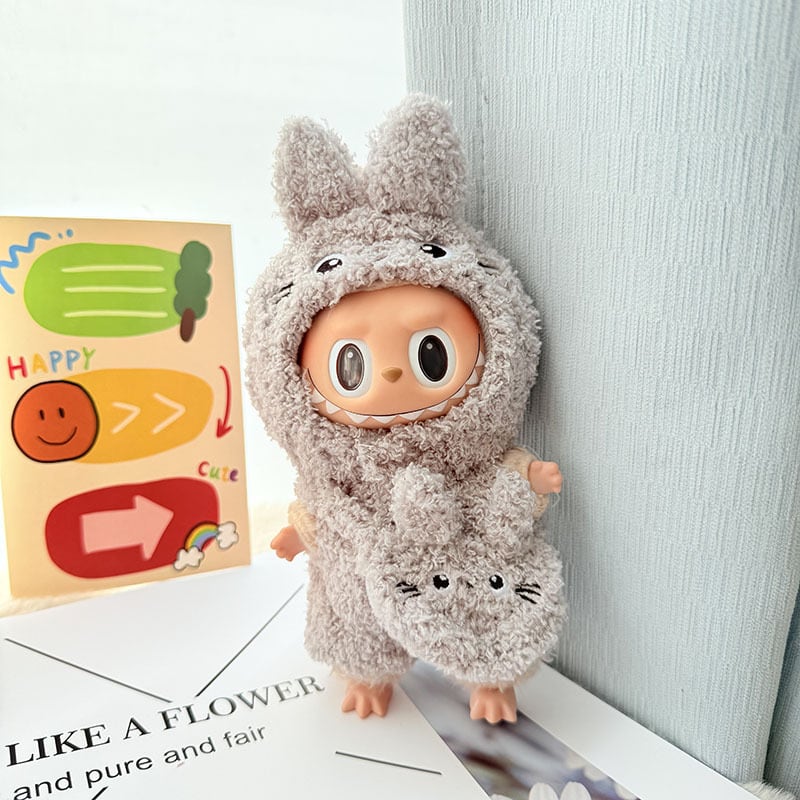 Labubu 1-3世代対応 もこもこ 動物 オールインワン+帽子+バッグ ラブブ