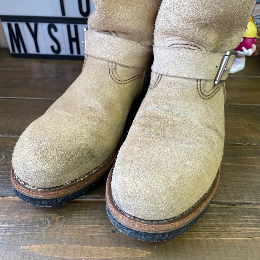 良品 RED WING レッドウイング ベージュ スエード エンジニア ...