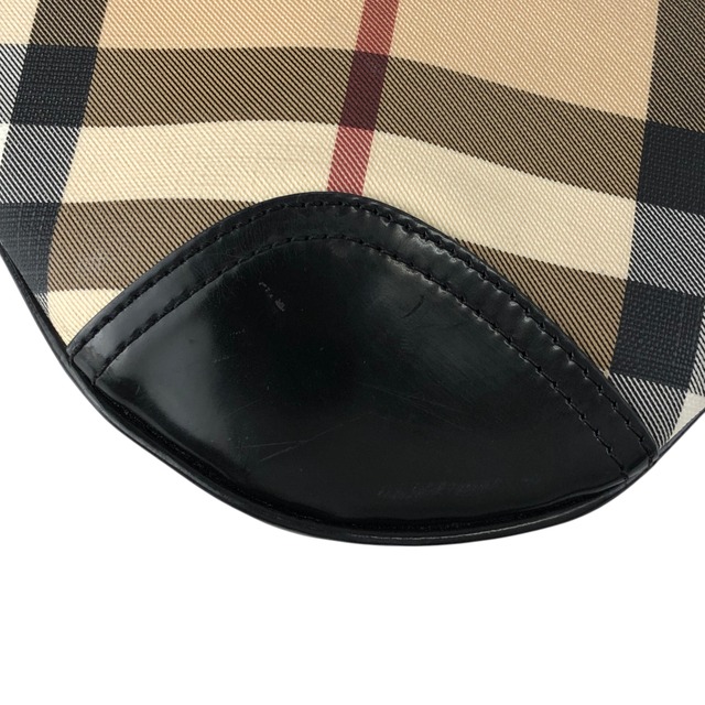 BURBERRY バーバリー メガチェック ショルダーバッグ ベージュ ブラック PVC エナメル vintage ヴィンテージ オールド xpjitp