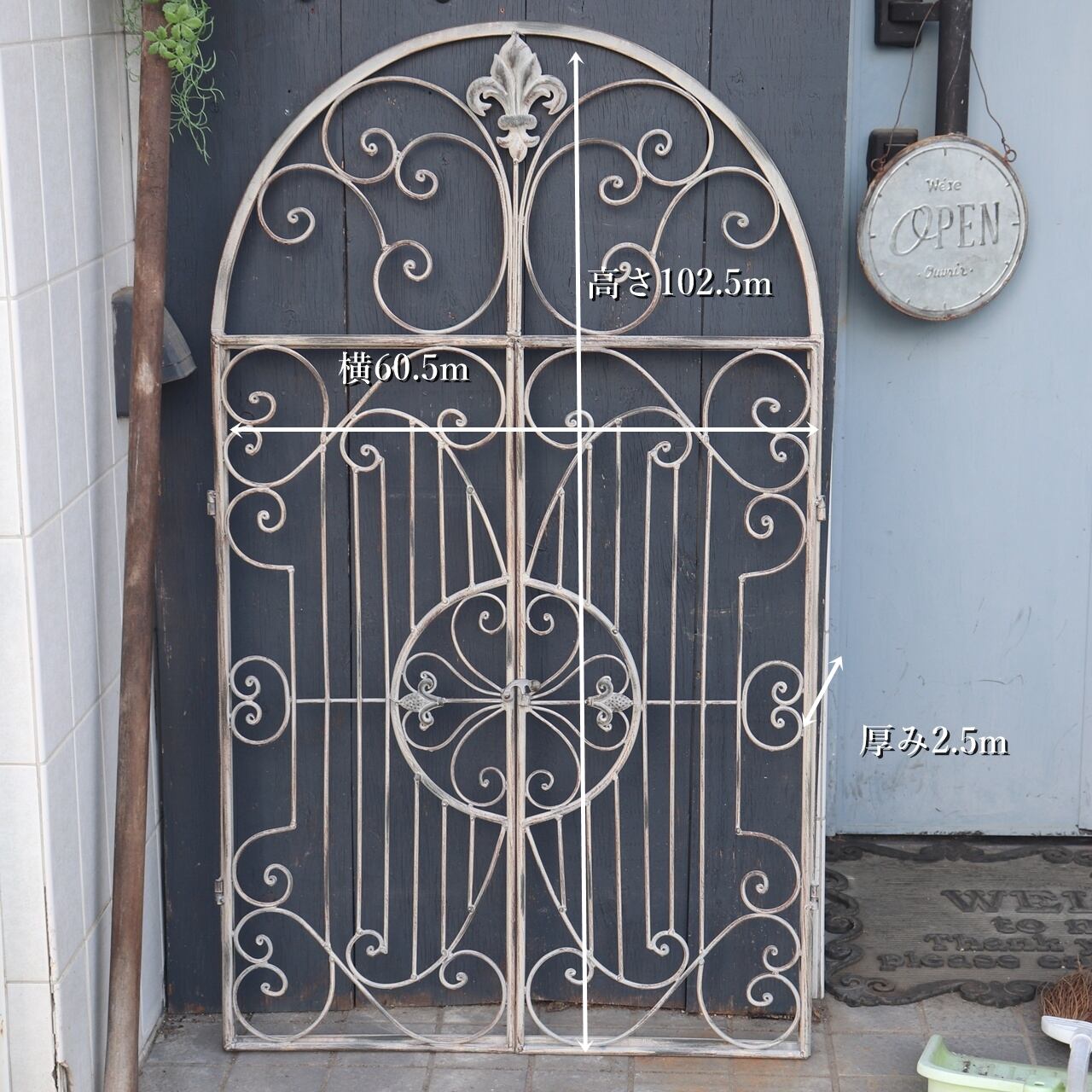 ウッドドア 家具・インテリア 〇アイアンデコウッドドアブラック 高さ