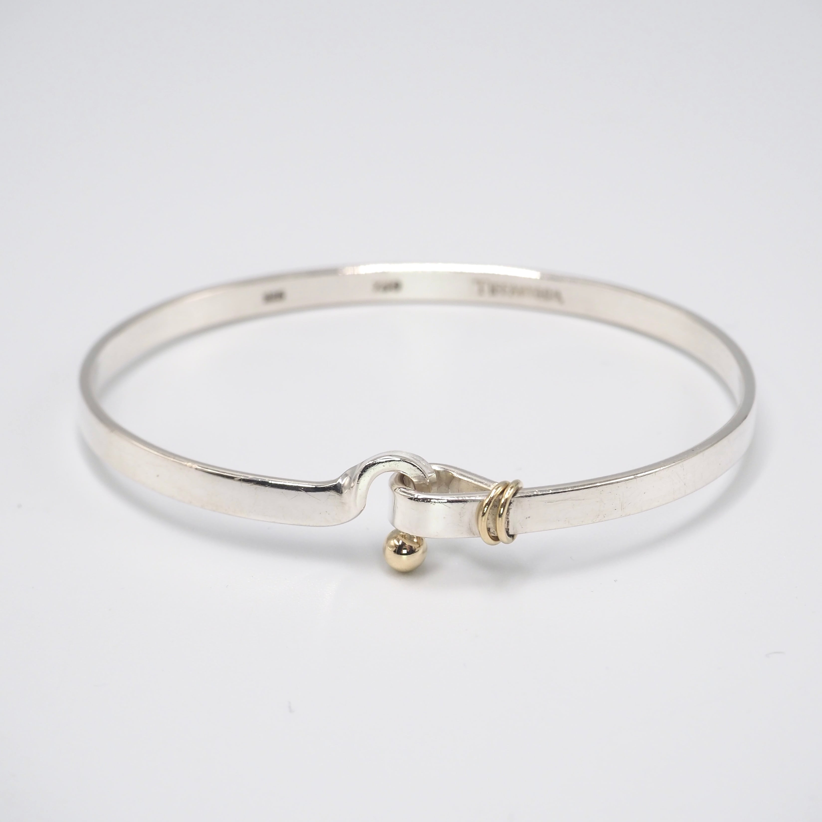 1/12掲載 Tiffany&Co. フック&アイ バングル シルバー925 K18 ティファニー