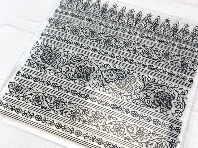 アンティーク調パターンのクリアスタンプ　ZS2414[RS-19h]