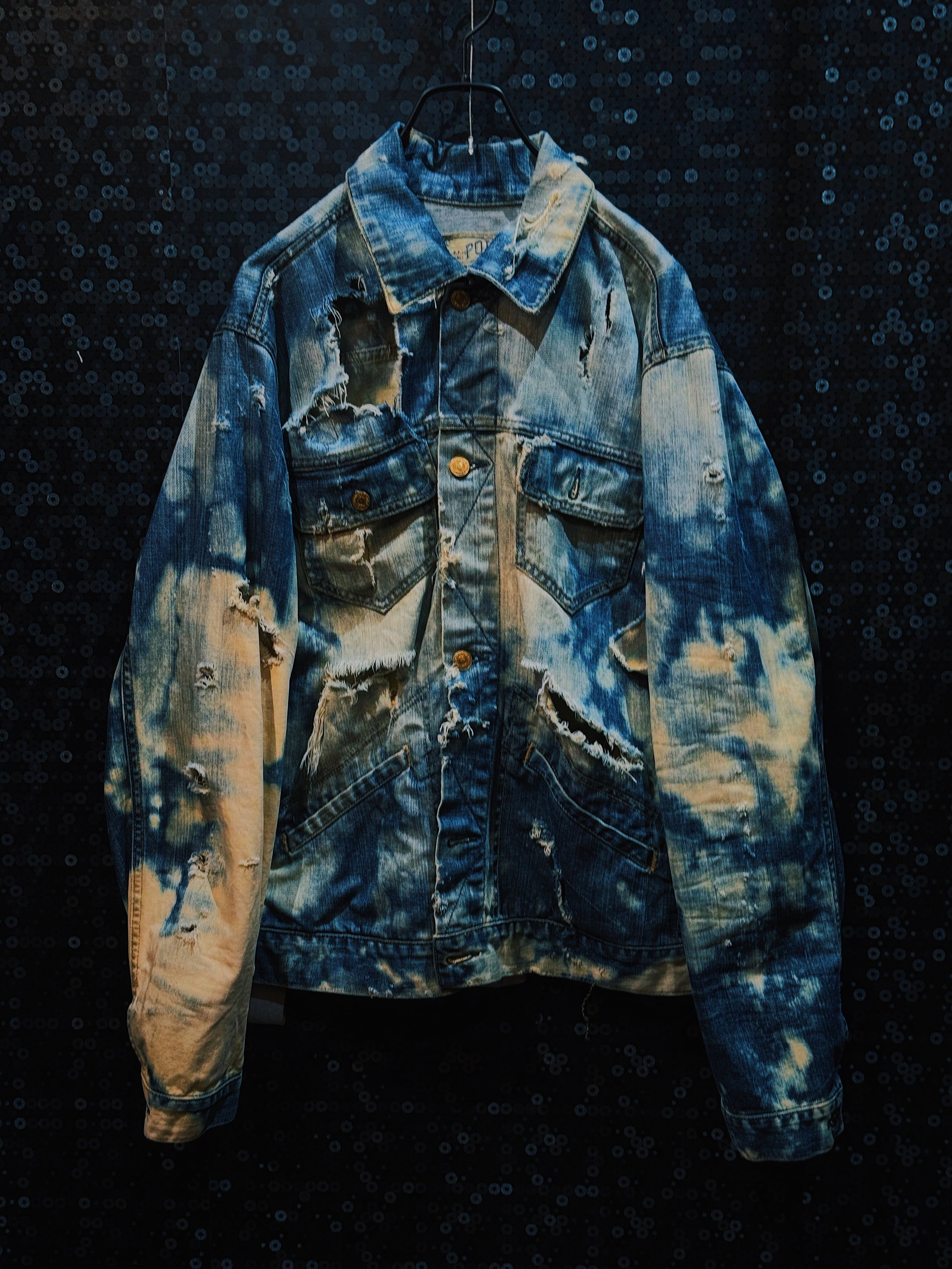 【ÆIEM】"Polo Ralph Lauren”vintage remake Distressed Denim Jacket