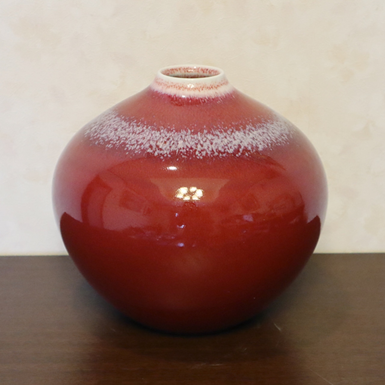 有田焼　辰砂花瓶（木箱付）　18-095