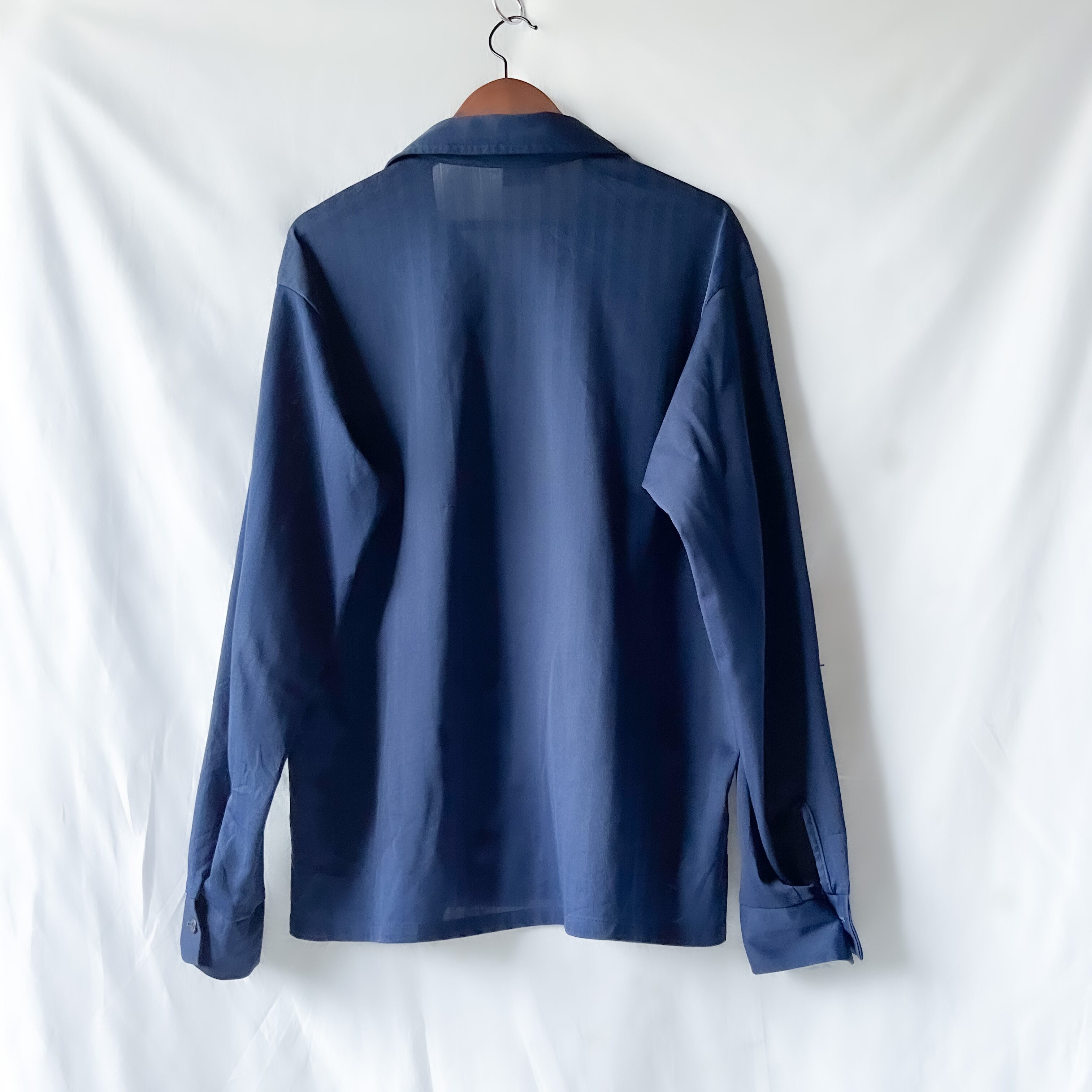 60s-70s “sears KINGS ROAD” vintage navy open collar shirt 60s-70s “sears KINGS ROAD” vintage navy open collar shirt