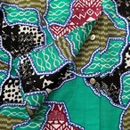 2wayボウタイブラウス マップ グリーン （ガーナ産上質ファブリック・日本縫製）｜ アフリカンファブリック アフリカンプリント アフリカンバティック  アフリカ布 パーニュ キテンゲ