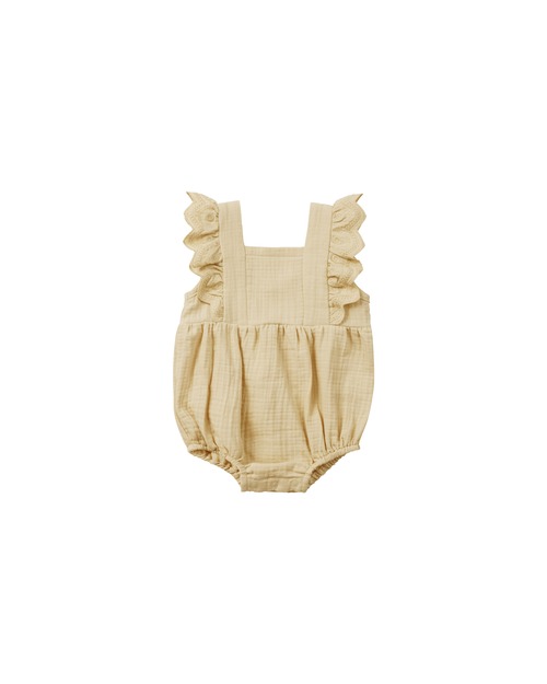 Quincy Mae(クインシーメイ) /24ss NAOMI ROMPER / LEMON / 6-12M・12-18M