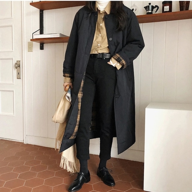【キルティングロングコート 】P02202