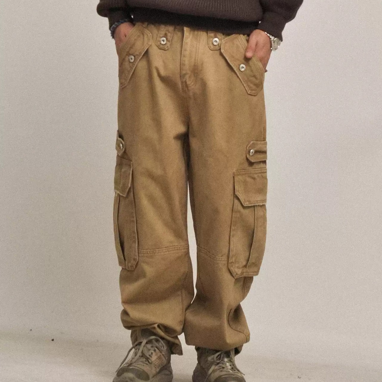 ヘビーウォッシュ マルチポケット カーゴパンツ N3421 - 1