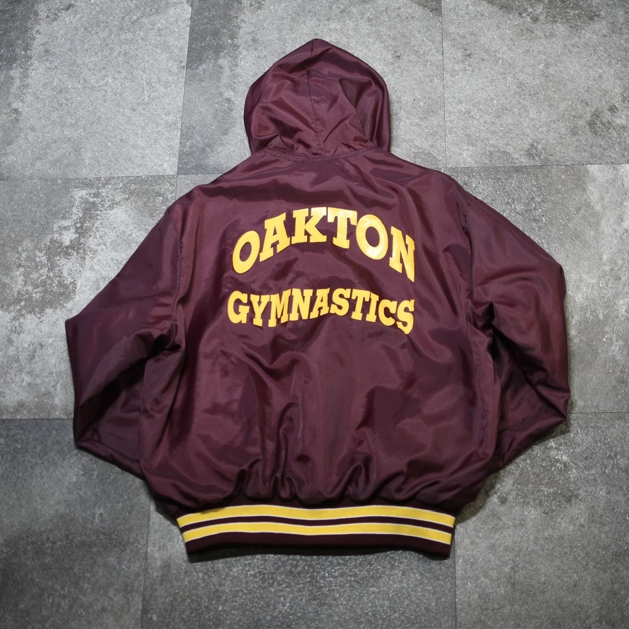 burgundy half zip nylon foodie
