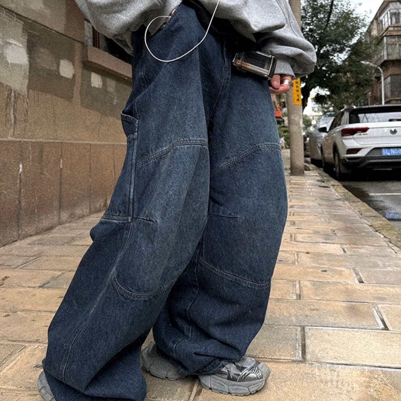 グレーブルーウォッシュワークデニム　1085