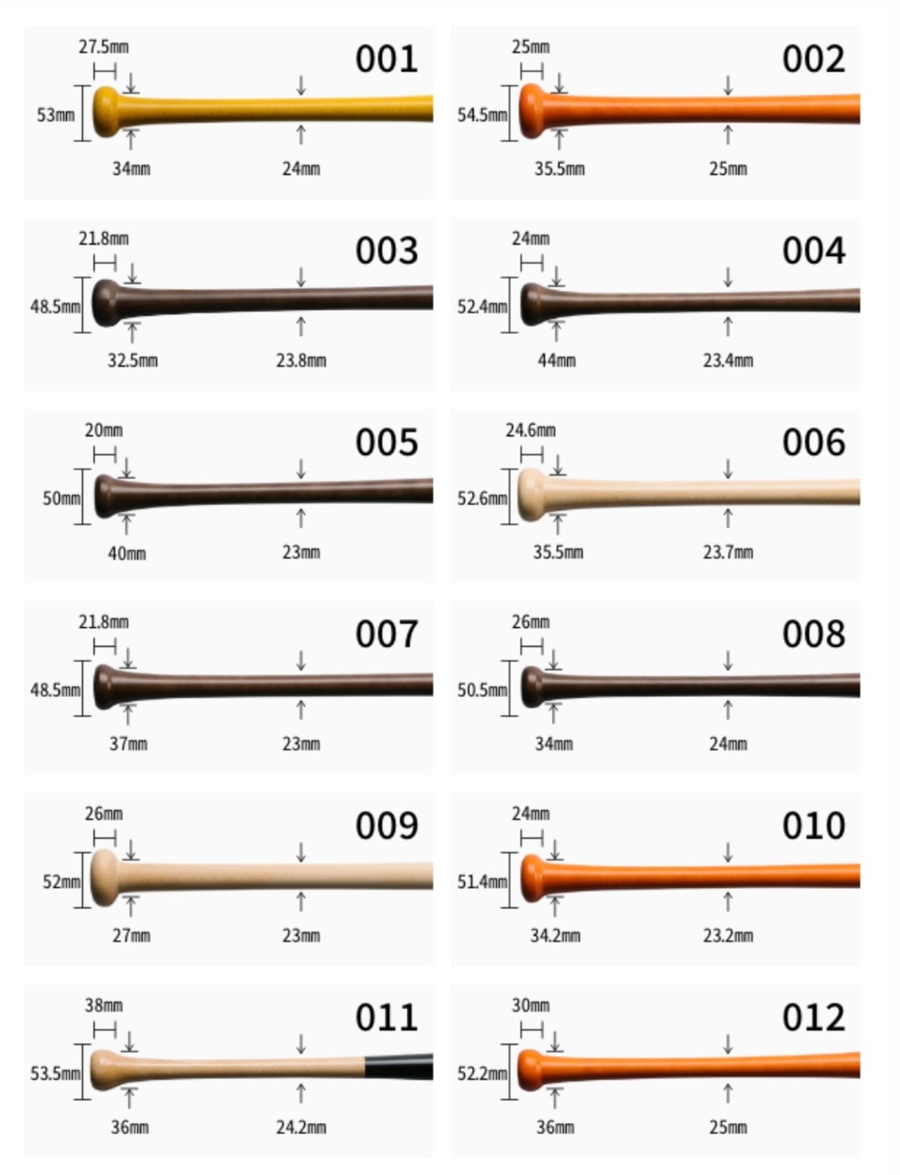 【硬式】木製フルオーダーバット（ハードメイプル）
