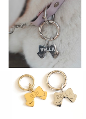 予約販売 ribbon name tag リボン迷子札 韓国ハンドメイド