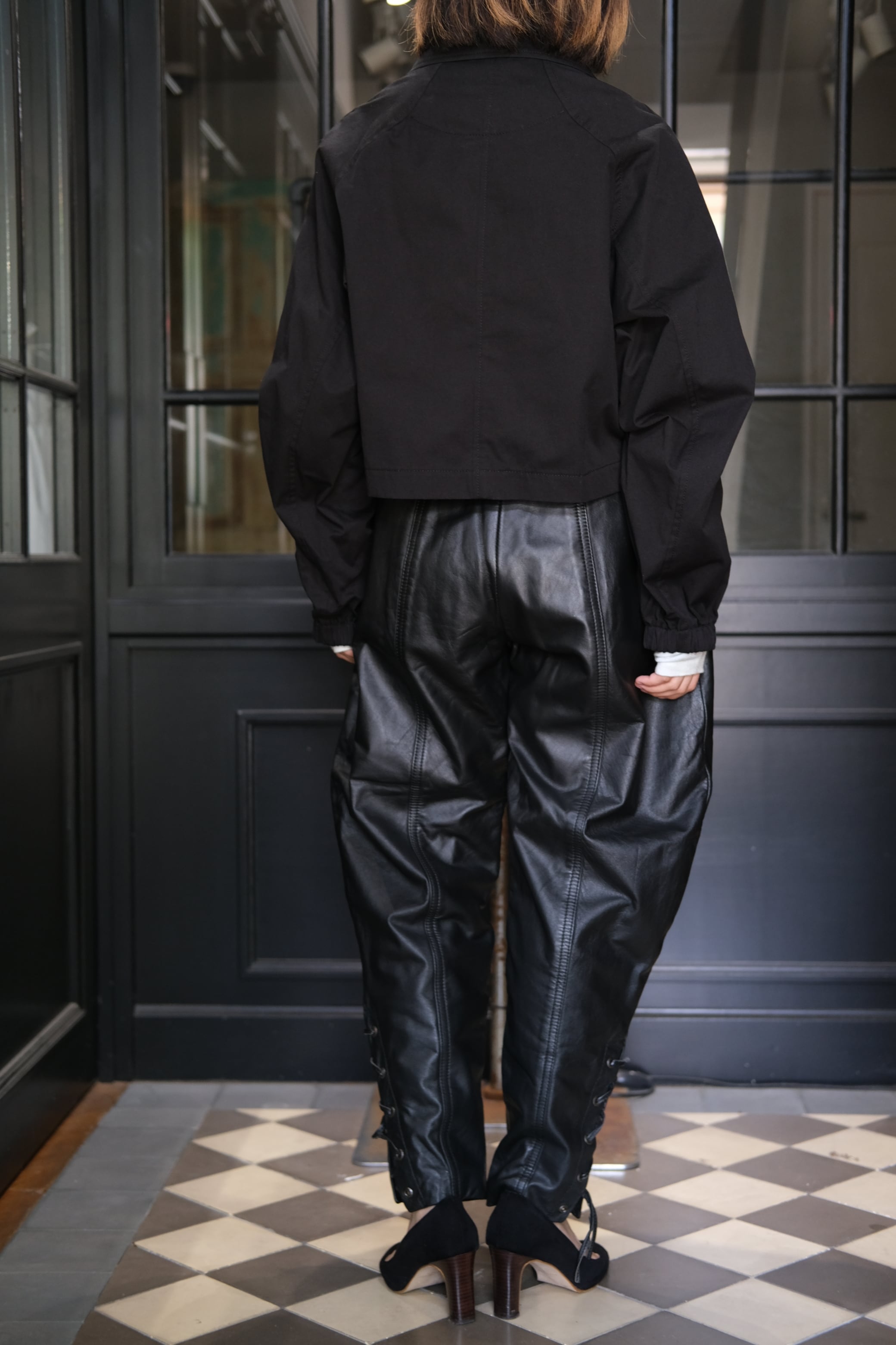 Mame Kurogouchi】Organic Cotton Twill Short Jacket - black - | loop