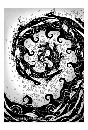 【A４版アートプリント】 屋久鹿輪舞