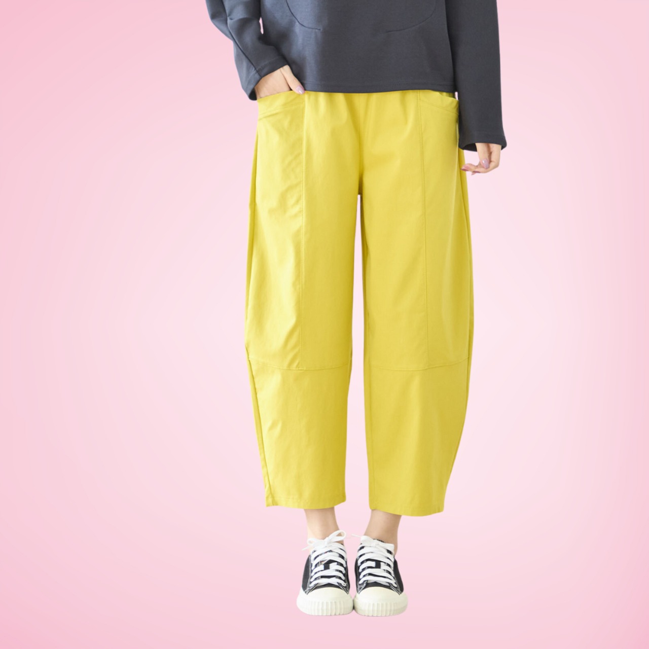 TRUBE タック入りバルーンシルエットパンツ【L~LL】カラシ色