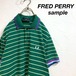 希少 イタリア製 FRED PERRY サンプル品 ボーダー ポロシャツ