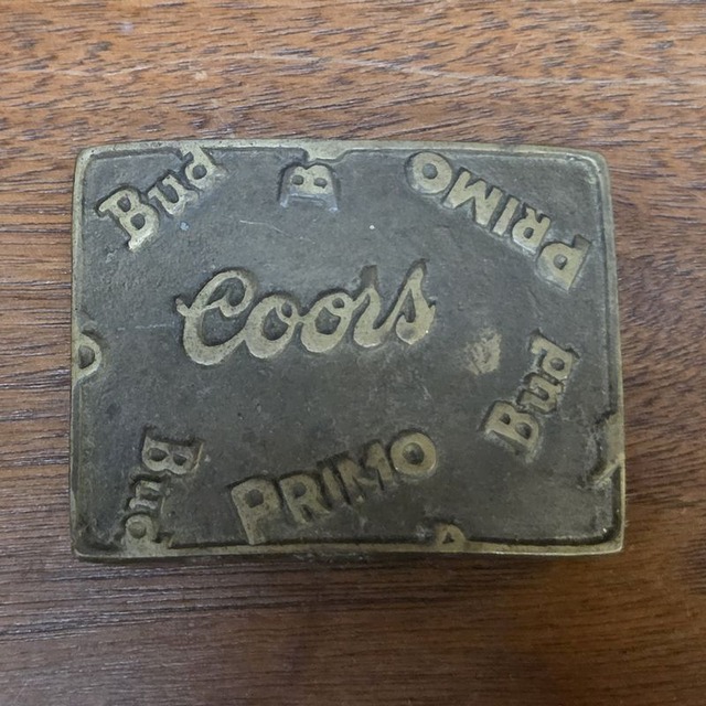 VINTAGE 1970～80s BEER (COORS,BUD,PRIMO) バックル USED
